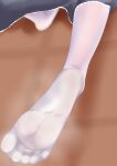  1girl absurdres aris_(blue_archive) blue_archive blurry brown_background depth_of_field feet foot_focus foreshortening highres no_shoes out_of_frame pantyhose s-t_y-y_rfr smell soles solo standing standing_on_one_leg steaming_body toes white_pantyhose 
