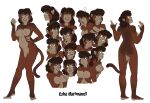  angry_expression anthro breasts brown_body brown_fur confusion dungeons_and_dragons english_text esha_(style_wager) female front_and_back fur genitals grey_eyes hand_on_breast haplorhine hasbro hi_res humanoid_pointy_ears laugh mammal model_sheet monkey nude orgasm_face primate pussy solo style_wager text tongue tongue_out vanara wizards_of_the_coast 