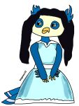  anthro avian beak bear bird blue bmgamer22 clothed clothing feathers female giant_panda gown hair hands_together hi_res hybrid jumpstart_games mammal neopet_(species) neopets owl princess royalty simple_background smile solo ursine vandagyre 