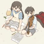  child instrument mari_(omori) omori sheet_music sunny_(omori) violin 