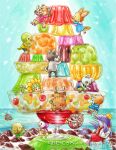  armadillo bird cat cherry chibi cup dog dolphin fish food food_focus fruit no_humans odakouhei27 orange_(fruit) orange_slice original penguin red_panda rock 