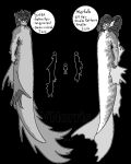  ambiguous_gender duo english_text humanoid marine merfolk monochrome puppetmaster13uwu siren split_form text 