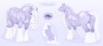  equid equine eyelashes female feral flower_in_mane fur glistening glistening_eyes horse huskii-s mammal mane merredith_(merredithmare) model_sheet purple_body purple_eyes quadruped solo tail white_body white_fur white_mane white_tail 