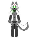  3:4 alpha_channel anthro arm_warmers armwear bulge canid canine canis clothing collar edenthefox fox legwear looking_at_viewer male mammal panties simple_background solo thigh_highs transparent_background underwear watermark 