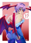  1girl absurdres ass ass_grab back bare_shoulders demon_wings highres lilith_aensland red_eyes short_hair solo standing tovio_rogers vampire_(game) wings 