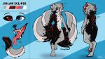  4_ears 4_tails black_latex blue_eyes canid canine canis corruption grey_furr hi_res mammal model_sheet multi_ear multi_tail red_eyes tail wolf 