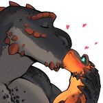  &lt;3 1:1 absurd_res anthro biped black_spikes blush brown_claws brown_spikes brown_spines cheek_spikes claws countershade_face countershade_neck countershade_scales countershade_torso countershading digital_media_(artwork) dinosaur duo eyebrow_spikes eyes_closed facial_spikes father_(lore) finger_claws fingers flint_westwood green_eyes grey_body grey_scales hand_on_head hand_on_neck head_spines hi_res incest_(lore) kissing larger_anthro larger_male looking_at_another male male/male multicolored_body multicolored_scales nude orange_body orange_scales parent_(lore) parent_and_child_(lore) parent_and_son_(lore) pupils razzper reptile scales scalie simple_background size_difference slit_pupils smaller_anthro smaller_male son_(lore) spikes spikes_(anatomy) spines theropod two_tone_body two_tone_scales tyrannosaurid tyrannosaurus tyrannosaurus_rex white_background 
