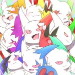  :3 anthro blush claws cute_fangs fur generation_3_pokemon group hi_res matchstick_39 multicolored_body multicolored_fur nintendo pawpads pink_eyes pokemon pokemon_(species) smile white_body white_fur zangoose zangoose_day 