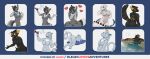  absurd_res angel_face drinking floating_hearts fluffy_chest fur grey_body grey_fur hi_res hot_tube leleo lizard_woman mammal nipples_out pillow_grab procyonid raccoon stickers telegram wolf_butt wtf_face 