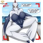  accessory anthro big_breasts blue_hair breasts clothed clothing dayra_(president_alexander) duraludon female generation_8_pokemon hair hi_res huge_breasts multicolored_body nintendo pokemon pokemon_(species) pokemorph president_alexander solo thick_thighs 