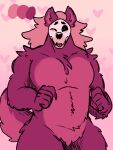 anthro blep bone canid canine canis colored_nails featureless_crotch fluffy fur male mammal muscular nails newmoonnsfw pink_body pink_fur red_eyes skull skull_head solo spikes spikes_(anatomy) tongue tongue_out undead unnamed_character wolf 