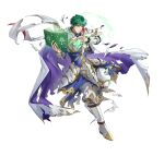  1boy armor blue_cape book cape ced_(ascendant)_(fire_emblem) ced_(fire_emblem) damaged fire_emblem fire_emblem:_genealogy_of_the_holy_war fire_emblem:_thracia_776 fire_emblem_heroes full_body green_eyes holding holding_book official_art one_eye_closed short_hair shoulder_armor solo torn_cape torn_clothes v-shaped_eyebrows white_background white_cape 
