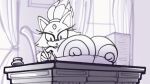  animated anthro beverage big_breasts black_tie_(suit) blaze_the_cat breast_transformation breasts clothing desk female food fruit furniture grape hop_the_lemming ineffective_clothing male paperwork plant possessed_breasts sachasketchy sega silver_the_hedgehog sonic_the_hedgehog_(series) suit table 