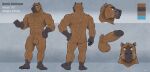  2021 5_fingers 5_toes anthro balls black_body blue_eyes brown_body capybara caviid digital_media_(artwork) english_text erection feet fingers genitals grey_background hi_res humanoid_genitalia humanoid_penis looking_at_viewer male mammal model_sheet muscular muscular_anthro muscular_male norrix_gettinger_(pepsi) penis rodent simple_background smile solo text toes wfa 