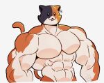  16:13 :3 abs anthro blep cat_smile epic_games felid feline fortnite fur happy_expression hi_res humanoid its_coldpizza male mammal meowscles multicolored_body multicolored_fur muscular pecs pupils signature simple_background solo tail tongue tongue_out tougue_out white_background 