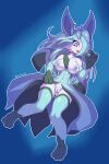  absurd_res anthro biped blush breasts crombie eeveelution female front_view gardevoir generation_3_pokemon generation_4_pokemon genitals glaceon hi_res nintendo nipples pokemon pokemon_(species) pussy simple_background solo 