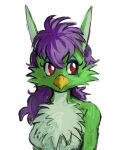  2023 anthro anthrofied bird_demon breasts demon female hair murugu_(yu_yu_hakusho) narrowed_eyes purple_hair red_eyes simple_background solo unknown_artist white_background yu_yu_hakusho 