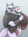  &lt;3 2023 anthro bulge canid canine canis cape clothing death_(puss_in_boots) hi_res licking licking_lips licking_own_lips male mammal sickle simple_background solo standing tokuya tongue tongue_out underwear wolf 