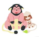  2023 ambiguous/ambiguous ambiguous_gender belly big_belly blush cassicat duo eyes_closed feral generation_2_pokemon lying_on_another miltank nintendo nude overweight overweight_ambiguous overweight_feral pokemon pokemon_(species) simple_background sitting smeargle tail tongue tongue_out white_background 