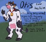  andromorph anthro black_body black_fur bovid bovine cattle chubby_male cowbell ear_tag fur head_tuft hooves horn intersex male mammal model_sheet otis_(back_at_the_barnyard) redesign shadyhouse sketch slightly_chubby solo substance_intoxication tail tail_tuft teats trans_(lore) trans_man_(lore) tuft udders white_body white_fur 