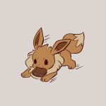  2023 advos ambiguous_gender cute_expression dot_eyes eevee feral fur generation_1_pokemon grey_background holding_object money motion_lines nintendo pokemon pokemon_(species) running simple_background solo stealing thief tuft wallet 