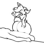  1:1 2023 ambiguous_gender anthro big_butt biped black_and_white box_(hajimeyou654) braixen butt digital_drawing_(artwork) digital_media_(artwork) duo female fur generation_6_pokemon hand_on_butt human inner_ear_fluff line_art looking_back mammal monochrome nintendo pokemon pokemon_(species) rear_view simple_background smile stick stick_in_tail tail thick_thighs tuft white_background wide_hips 