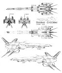  absurdres commentary concept_art cruiser_(eve_online) eve_online from_side highres lineart military_vehicle multiple_views no_humans original rawis007 reference_sheet science_fiction spacecraft thrusters traditional_media vehicle_focus 