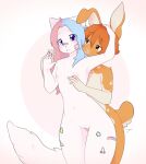  absurd_res anthro asusya blue_eyes blue_hair blush breasts digital_media_(artwork) domestic_cat duo felid feline felis female fur genitals hair hi_res lagomorph leporid male male/female mammal nipples nude orange_body orange_hair penetration penis pink_hair pussy rabbit risha_(asusya) sex shaded simple_background small_breasts smile vaginal vaginal_penetration white_body white_fur 