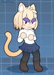  absurd_res animal_humanoid boots bottomwear cat_humanoid clothing dancing felid felid_humanoid feline feline_humanoid female footwear hi_res humanoid looking_at_viewer mammal mammal_humanoid neco-arc sheriffpunchy skirt solo tsukihime type-moon white_clothing 