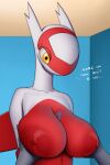  anthro areola big_breasts breast_grab breast_play breasts creatiffy dialogue digital_media_(artwork) duo english_text female generation_3_pokemon grope groping_breasts hand_on_breast hi_res huge_breasts latias legendary_pokemon male male/female nintendo nipples nude pokemon pokemon_(species) simple_background smile text yellow_eyes 