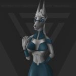  android anthro artist blue_eyes bra canid canine canis clothing eyewear female goggles hi_res jackal machine mammal robot sfw solo synth_(disambiguation) the_dark_skull underwear 