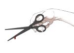  1other ambiguous_gender blood commentary_request fingernails hand_focus holding holding_scissors limited_palette original out_of_frame scissors shokugyo simple_background solo white_background 