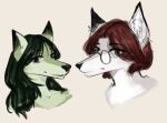  anthro canid canine canis dess_(moiidesho) digital_media_(artwork) duo female fox fur gender_transformation hair hi_res love male male/female mammal moiidesho romantic romantic_couple simple_background suki_(moiidesho) transformation wolf 