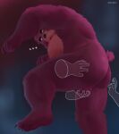  2023 anthro backsack balls bear belly black_nose butt ellipsis feet genitals hi_res humanoid_hands male mammal moobs nipples simple_background slightly_chubby solo solo_focus warmbrr 