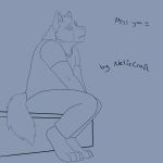  1:1 absurd_res anthro artist_netiscraft black_and_blue bodily_fluids canid canine canis crying depression english_text hi_res hindpaw looking_up loss male mammal meme monochrome netiscraft paws sad sitting solo tail tears text wolf 