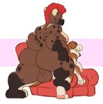  &lt;3 &lt;3_eyes anthro areola balls balls_deep bear big_balls big_butt black_nose brown_body brown_fur butt canid canine canis chair chest_markings chubby_female doggystyle domestic_dog duo ears_up female frohawk from_behind_position fur fur_markings furniture genitals gripping_chair hi_res highlights_(coloring) hybrid hyena inverted_nipples larger_male male male/female mammal marigold_(hakkai) markings molosser mountain_dog mr.hakkai musclegut nipples pawpads penetration pink_areola saint_bernard sex simple_background size_difference smaller_female spots spotted_body spotted_fur tail terribletanuki thick_thighs wide_hips 
