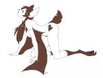  2023 ass_tattoo bat bat_ears bat_wings bent_over big_ears body_hair breasts brown_eyes brown_hair chest_hair claws digital_drawing_(artwork) digital_media_(artwork) erect_nipples eyelashes female hair human_to_anthro hybrid kneeling long_hair looking_up mammal membrane_(anatomy) membranous_wings mid_transformation multicolored_body multicolored_skin nipples nude on_ground pawpads pubes restricted_palette side_profile signature sketch snout solo species_transformation tail toe_claws toe_curl transformation two_tone_body two_tone_skin unknown_artist werecreature winged_arms wings 