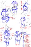 absurd_res anthro belt belt_accessory breasts canid canine cleavage clothed clothing collar eevoxx felid feline female female/female fox furgonomics graphite_(artwork) group hi_res mammal multiple_poses note note_pad notebook notes partially_clothed pencil_(artwork) pose sketch skimpy thick_thighs traditional_media_(artwork) trio writing_text 
