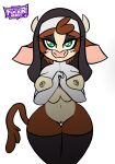  &lt;3 &lt;3_eyes 2022 2_horns alpha_channel anthro anthrofied arizona_cow_(tfh) bedroom_eyes black_eyeshadow bovid bovine breast_squish breasts brown_body brown_fur brown_hair brown_tail cattle clothed clothing digital_drawing_(artwork) digital_media_(artwork) exposed_breasts eyeshadow female fur genitals green_eyes hair hereford_cattle hi_res horn legwear looking_at_viewer makeup mammal multicolored_body multicolored_fur narrowed_eyes navel nipples nun partially_clothed pink_nose portrait pussy seductive simple_background solo squish steelsoul tail tan_body tan_fur them&#039;s_fightin&#039;_herds thick_thighs thigh_highs three-quarter_portrait transparent_background two_tone_body two_tone_fur veil wide_hips 