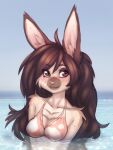  anthro clothed clothing elronya fan_character female hair hi_res lagomorph leporid long_hair mammal pool rabbit ronya solo swimming swimwear water 