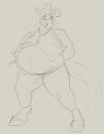  anthro belly belly_expansion belt belt_buckle big_belly blazinlink bottomwear clothing equid equine expansion eyewear glasses hi_res holding_belly hooves horse huge_belly male mammal navel onomatopoeia overweight overweight_male pants sound_effects text tight_bottomwear tight_clothing tight_pants tight_topwear topwear weight_gain 