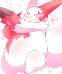  :3 absurd_res belly blush claws cosith dotted_background fur generation_3_pokemon hi_res male nintendo pattern_background pink_eyes pokemon pokemon_(species) simple_background solo white_background white_body white_fur zangoose zangoose_day 