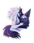  absurd_res bovid canid canine canis caprine delusional_(artist) duo female fur hi_res kindred_(lol) lamb_(lol) league_of_legends male mammal mask riot_games sheep simple_background smile white_background white_body white_fur wolf wolf_(lol) 
