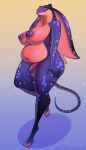  2022 anthro areola balls batoid belly big_breasts biped breasts chubby_anthro chubby_gynomorph countershade_face countershade_torso countershading digital_media_(artwork) fish full-length_portrait genitals glans gradient_background gynomorph half-erect hand_on_leg hand_on_own_leg hand_on_own_thigh hand_on_thigh hi_res humanoid_genitalia humanoid_penis igazella intersex looking_at_viewer marine navel nipples non-mammal_breasts penis portrait purple_areola purple_nipples shaded simple_background solo standing stingray tail text url 