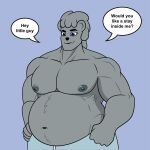  absurd_res anthro bear belly clothing dialogue hi_res humor male mammal mature_male muscular muscular_male navel pecs polar_bear rub_lug solo text underwear ursine 