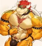  2023 abs absurd_res anthro armband barazoku biceps big_bulge big_muscles big_pecs bodily_fluids body_hair bowser bracelet bulge chest_hair claws clothed clothing collar deltoids eyebrows flexing genitals hair hi_res horn huge_muscles jewelry kemono koopa looking_at_viewer low-angle_view male manly mario_bros muscular muscular_anthro muscular_male navel nintendo nipples non-mammal_nipples obliques one_eye_closed pecs penis penis_base pubes scalie serratus shell simple_background smile solo spiked_armband spiked_bracelet spiked_collar spiked_shell spikes spikes_(anatomy) standing sweat teeth thong thong_only tokuni topless topless_anthro topless_male underwear underwear_only vein white_background wink 
