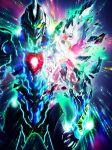  clenched_hand glowing glowing_eye glowing_lines gotou_masayuki gridman_(ssss) gridman_universe gridman_universe_(film) mecha no_humans official_art robot shattered ssss.gridman super_robot 