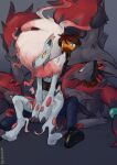  absurd_res ambiguous_gender anthro biped black_body black_fur blue_eyes clothed clothing dragon fur generation_5_pokemon group hi_res hisuian_form hisuian_zoroark nintendo orange_body pokemon pokemon_(species) red_body red_fur regional_form_(pokemon) sealer4258 simple_background white_body white_fur yellow_sclera zoroark 