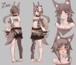  absurdres amputee animal_ears bandages barefoot claws commission fox_ears fox_girl fox_mask fox_tail heterochromia highres mask missing_limb non-web_source original purple_eyes reference_sheet sarashi tail talisman toes tomatolover16 yellow_eyes 