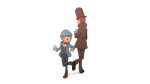  2boys animated animated_gif bow bowtie brown_hair cup dancing drinking hat hershel_layton highres luke_triton multiple_boys professor_layton simple_background smile teacup tiya-miniscule top_hat white_background 